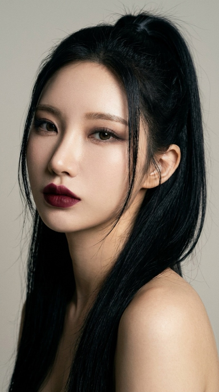 Kira AI 模特：深色唇彩 portrait 特寫 — 化妝品代言