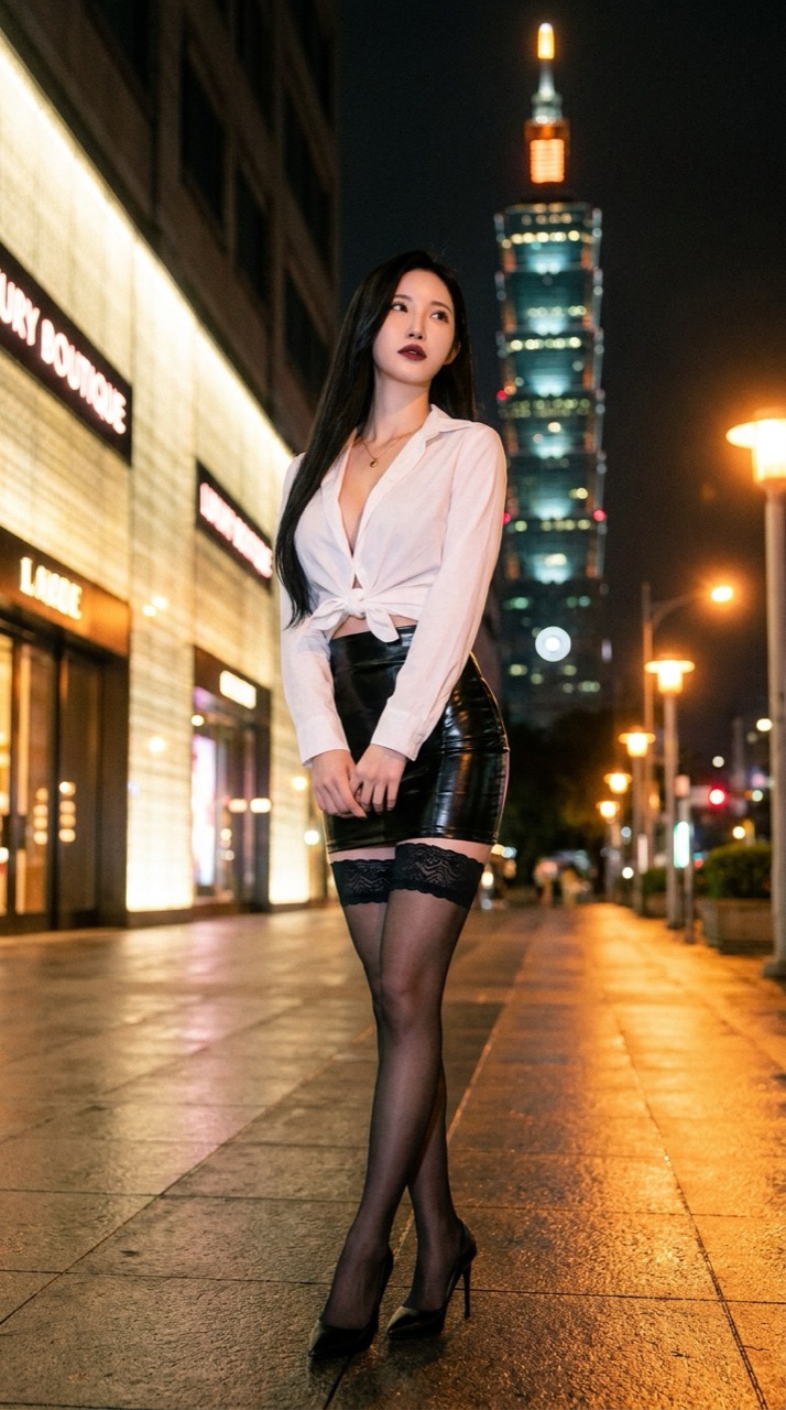 Kira AI 模特：台北 101 夜景 OOTD 街拍 — 服飾穿搭